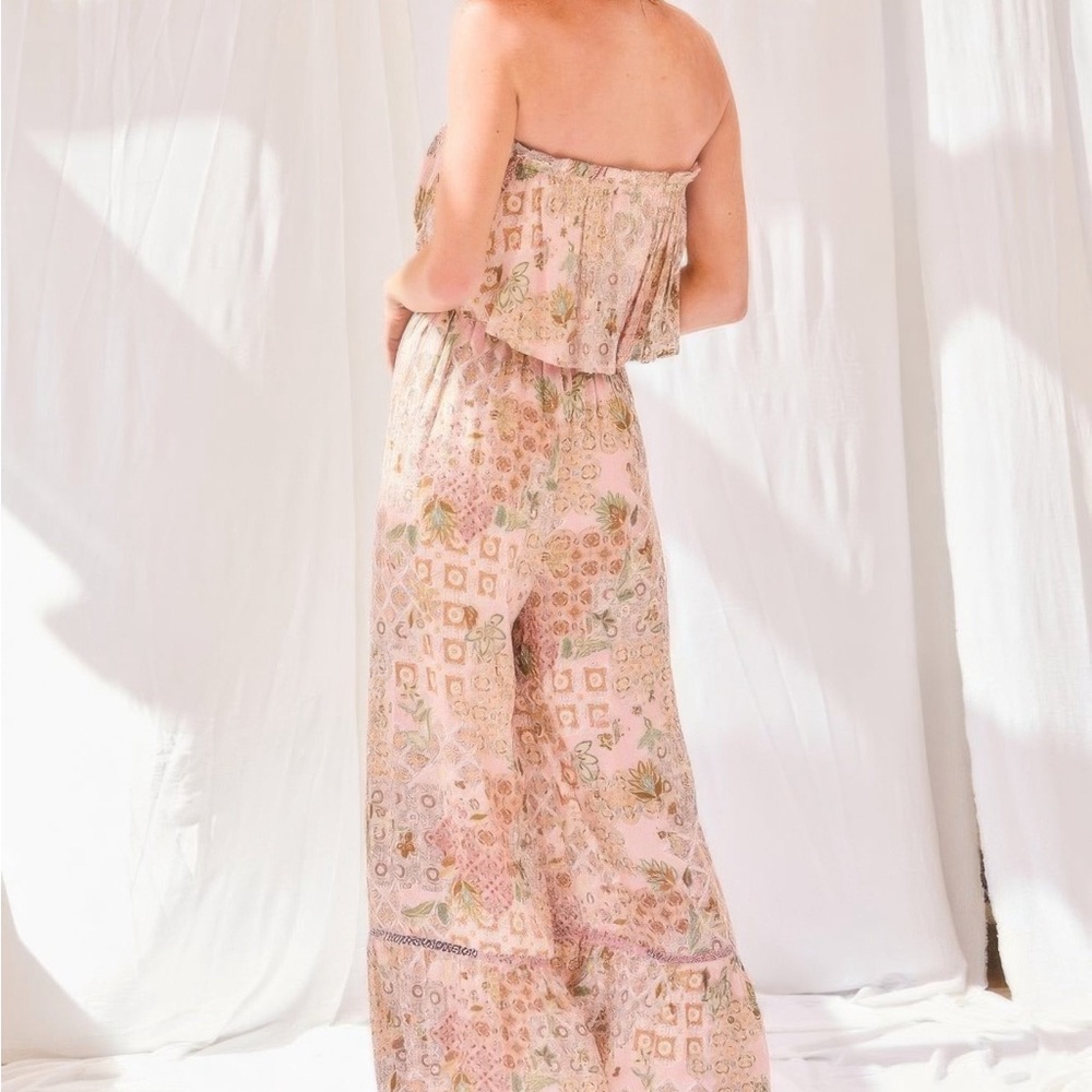 Tube Top With Tier Ruffle Lace Trim Jumpsuit - Picture 4 of 4